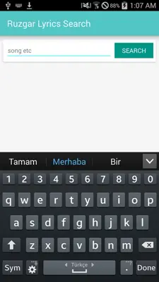 Ruzgar Lyrics Search android App screenshot 1